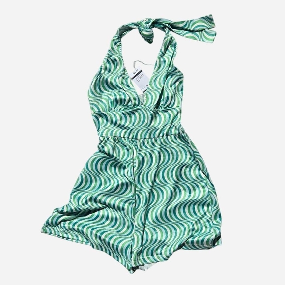 Rue21 Pants - Green Swirl Halter Romper